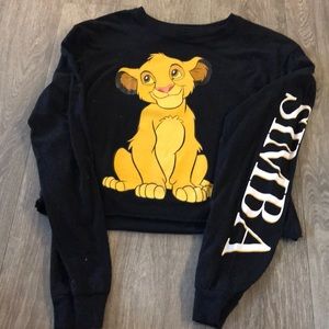 Lion King raw cut long sleeve crop